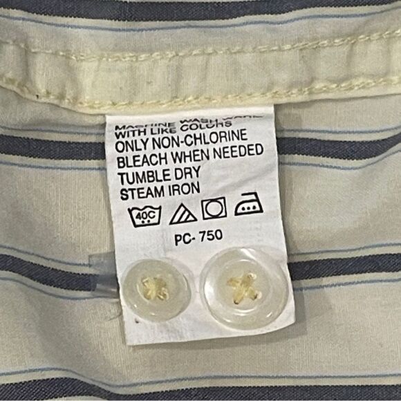 Izod Casual Button Down Shirt Black and Yellow Men Size XL - Picture 10 of 11